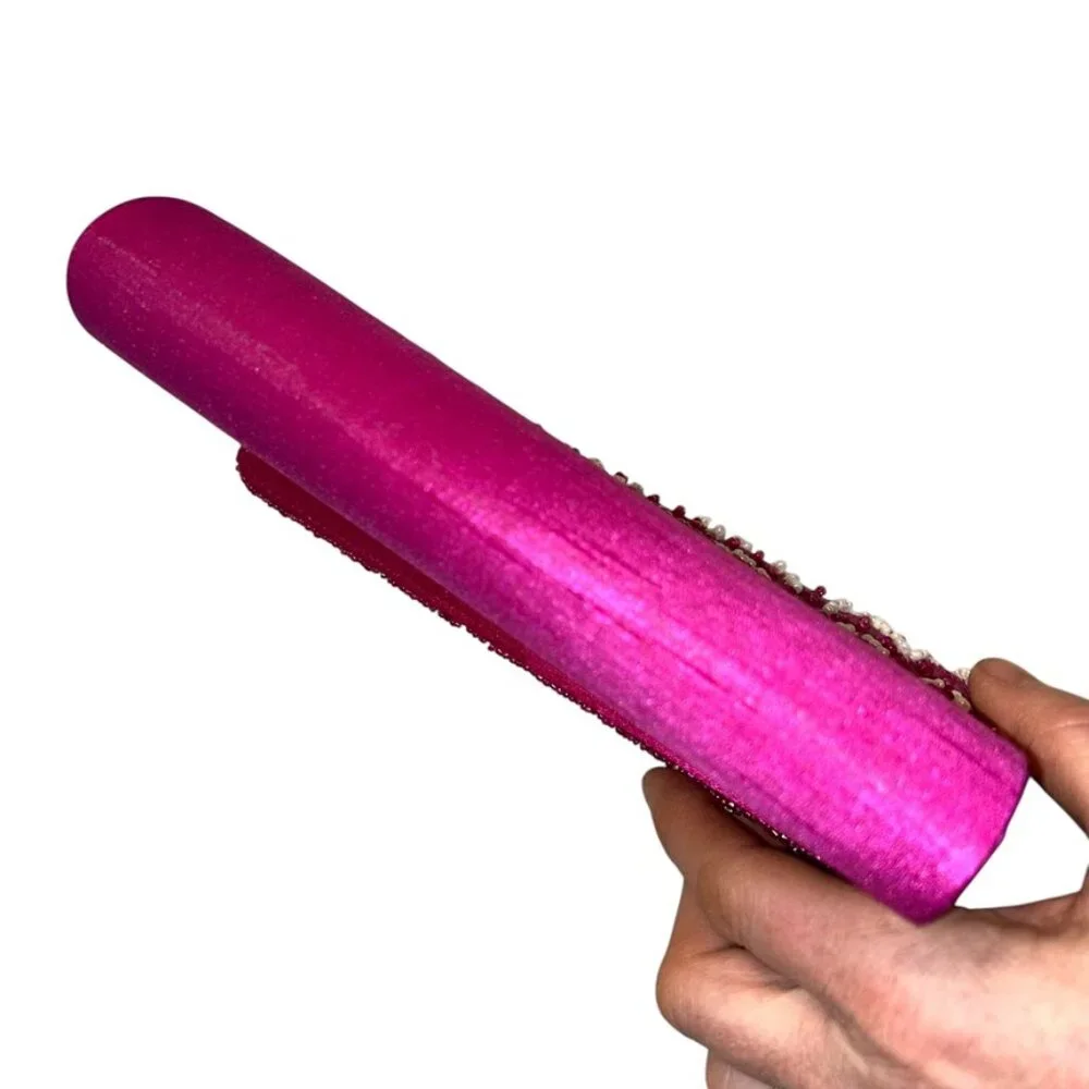two's company hot pink silk beaded clutch bag HELLO SPRING